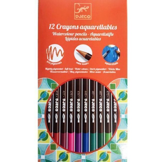 12 Crayons Aquarellables