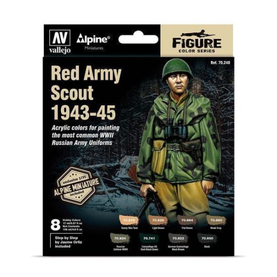 Vallejo Model Color Set: Alpine Red Army Scout 1943-45 By Jaume Ortiz (8 Farben)