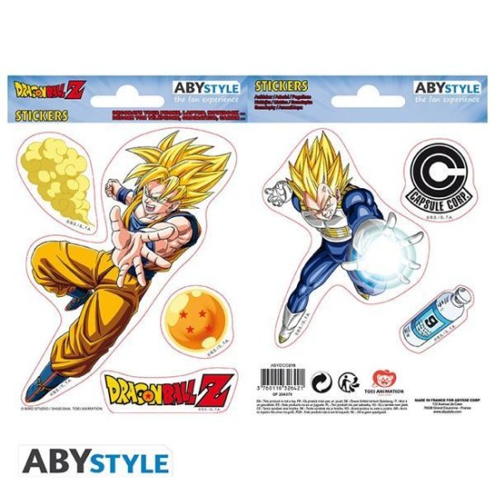 Dragon Ball - Stickers - 16X11Cm/ 2 Sheets - Dbz/ Goku-Vegeta X5