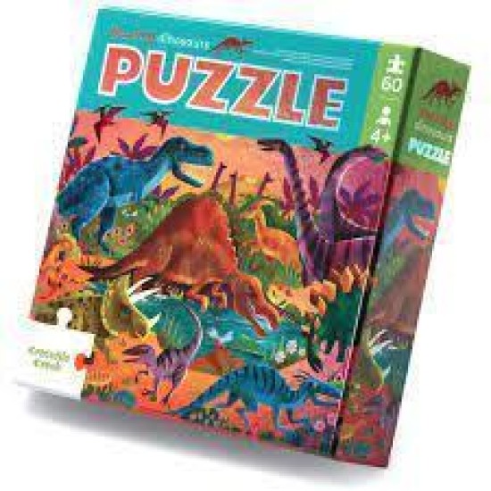 60 Pcs Foil Puzzle/Dazzling Dinos