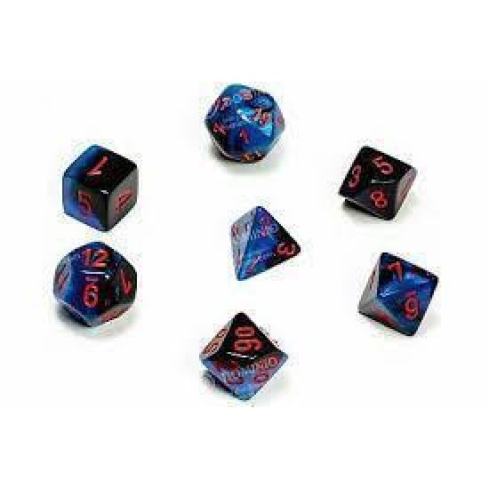 Chessex Gemini Polyhedral 7-Die Set - Blue-Red With Gold