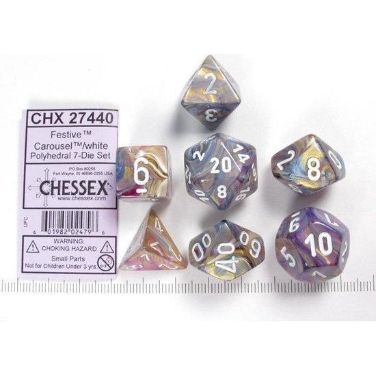 Chessex Festive 7-Die Set - Carousel With White