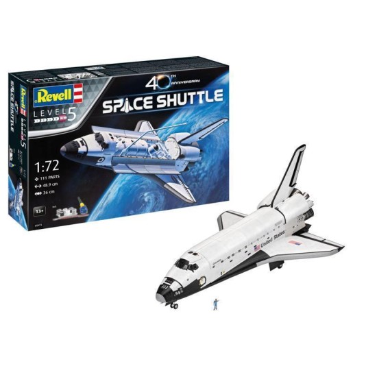 Cadeauset Space Shuttle 40Ste. Verjaardag Revell Modelbouwpakket Met Basis Accessoires