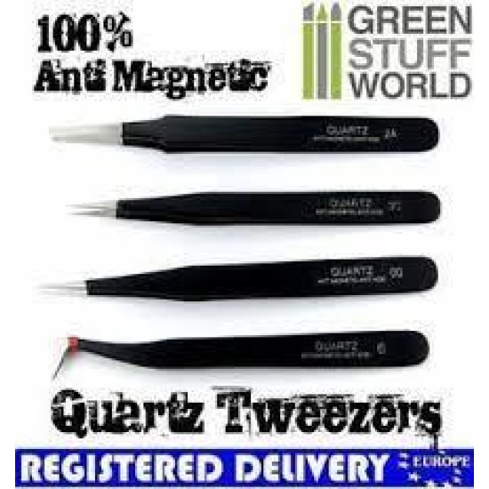 100% Anti-Magnetic Quartz Tweezers Set