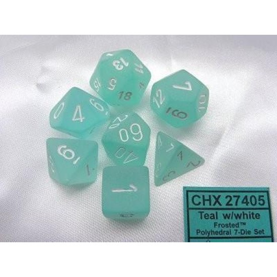 Dice Set Frost Poly Teal-White (7)