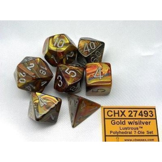 Dice Set Lust Poly Gold-Silver (7)