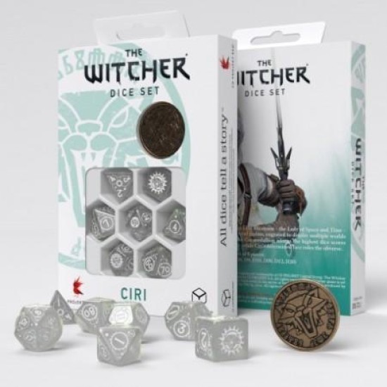 The Witcher Dice Set - Ciri - The Lady Of Space And Time (7 Stukjes  And  Coin)