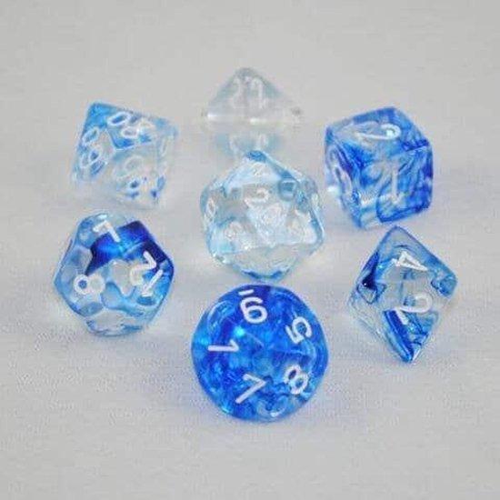 Chessex Nebula 7-Die Set - Dark Blue With White