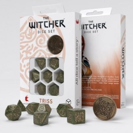 The Witcher Dice Set - Triss - The Fourteenth Of The Hill (7 Stukjes  And  Coin)