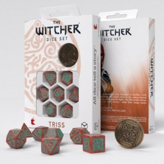 The Witcher Dice Set - Triss - Merigold The Fearless (7 Stukjes  And  Coin)
