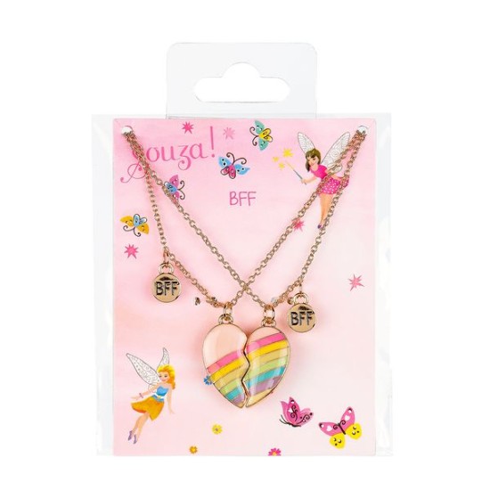 Giftpack Bff Heart 2 Necklaces (2 Pcs/Card 1 Card)