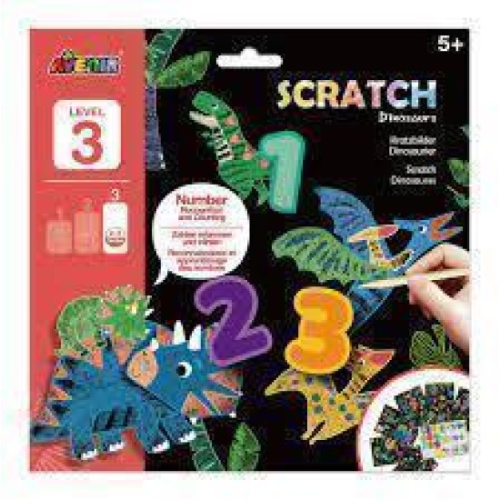 Avenir Scratch Learning Fun: Level 3 / Dinosaurussen - Nummer Herkenning En Tellen