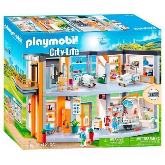 Playmobil City Life  Groot Ziekenhuis Met Inrichting - 70190