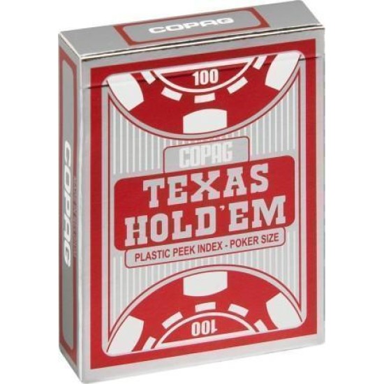 Copag - Texas Hold'em Silver - 4 Peek Index - Tbx Red