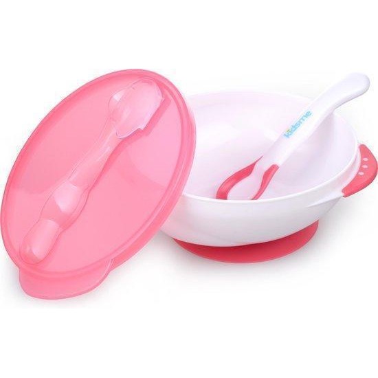 Kidsme - Suction Bowl With Ideal Temperature Feeding Spoon Set - Lave