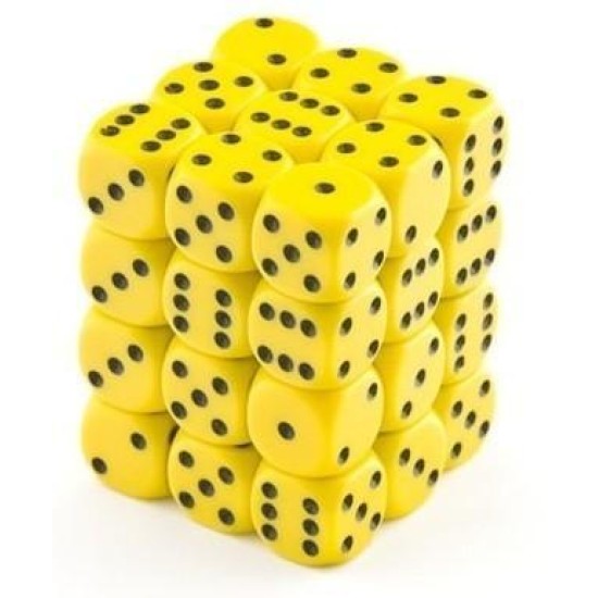 Dice Set Opa Yellowith Black 12Mm (36)