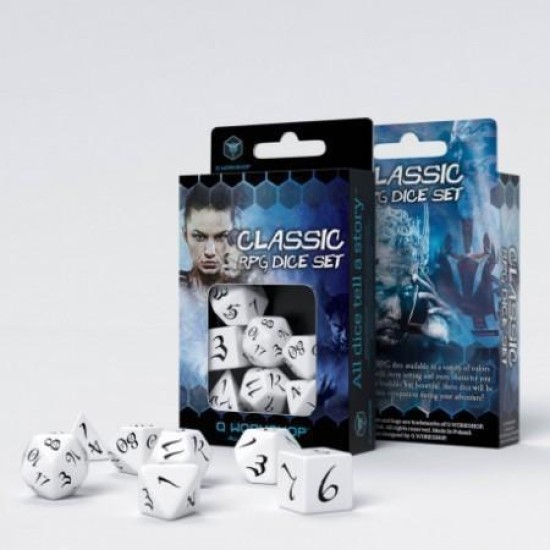 Classic Rpg - White  And  Black Dice Set (7)