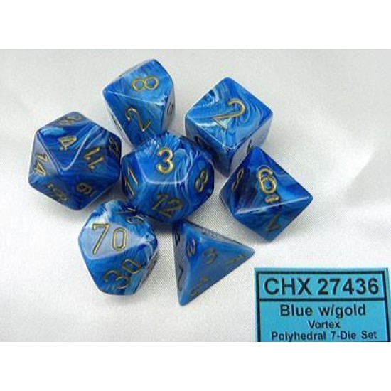 Dice Set Vortex Poly Blue-Gold (7)