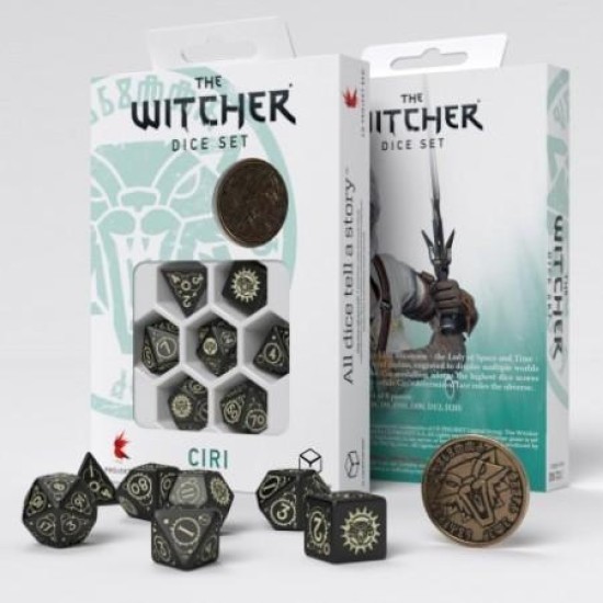 The Witcher Dice Set - Ciri - The Zireael (7 Stukjes  And  Coin)