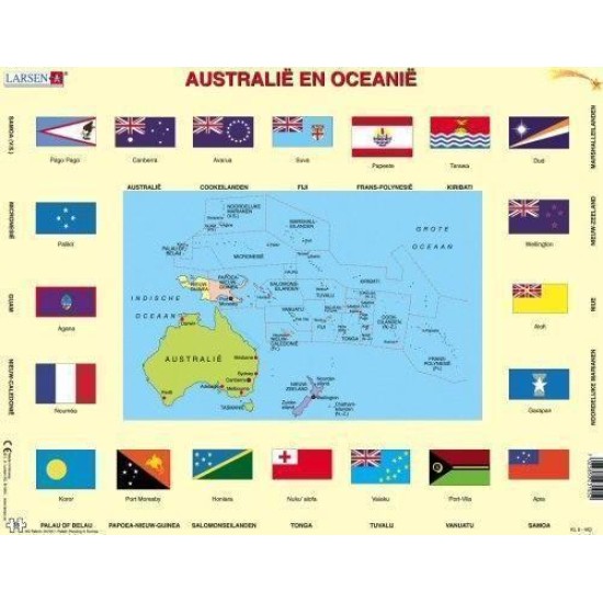 Kaart/Vlaggen Australie & Oceanie