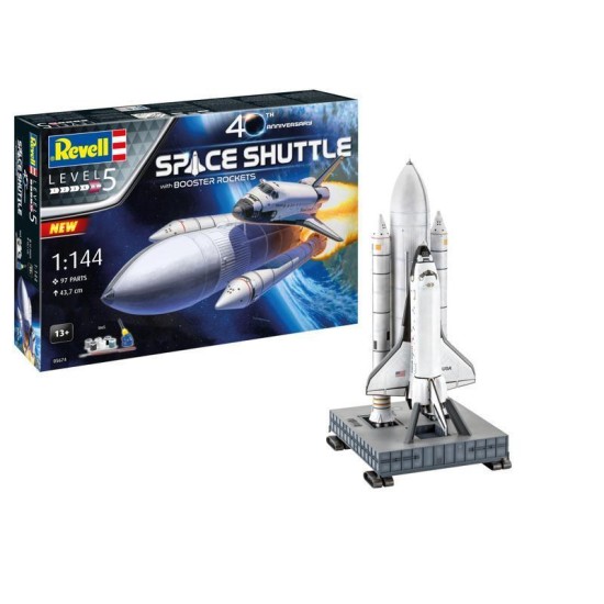 Cadeauset Space Shuttle & Booster Raketten 40Th.  Revell Modelbouwpakket Met Basisaccessoires