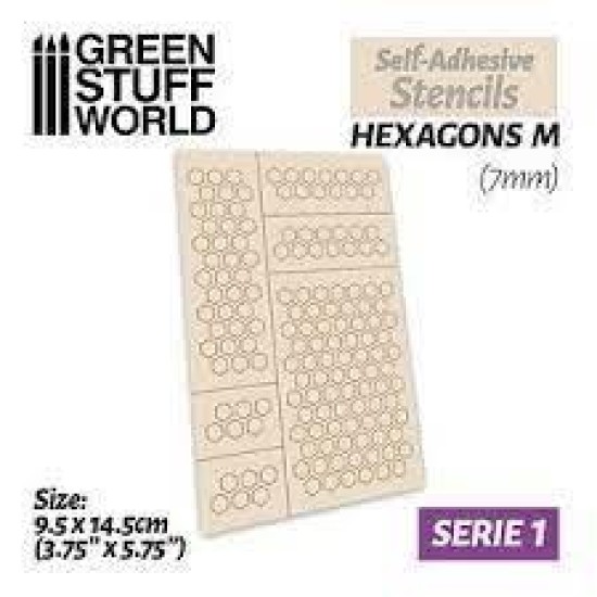 Self-Adhesive Stencils - Hexagons M - 7Mm