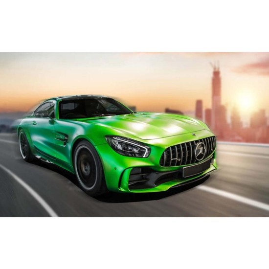 Build 'N Race Mercedes-Amg Gt R Groen Auto-Bouwpakket Met Terugtrek-Motor Voor 4+ Jaar