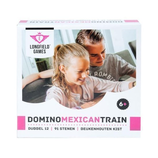 Domino Dubbel 12 - Mexican Train In Houten Kist