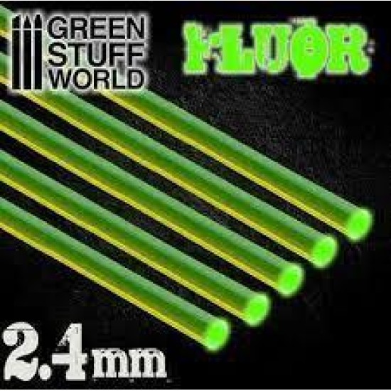 Acrylic Rods - Round 2.4 Mm Fluor Green