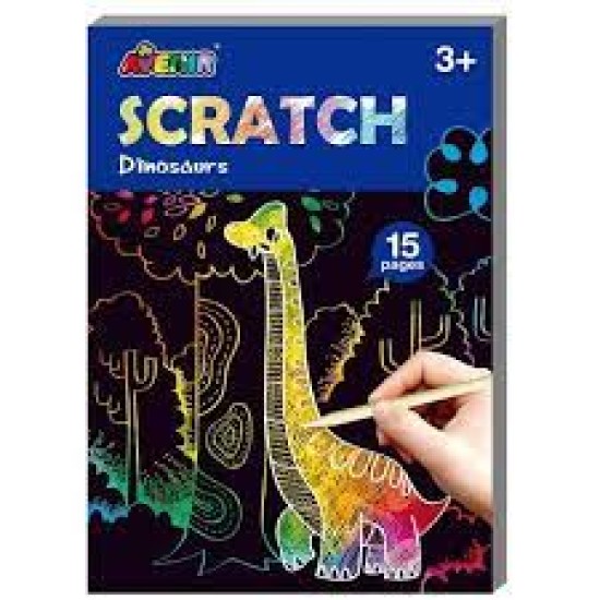 Avenir Scratch: Art Book Mini A6 / Dinosaurussen 10X0.7X14Cm