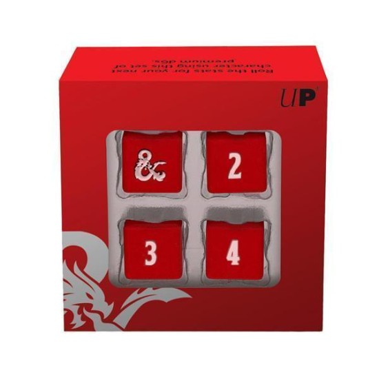 Heavy Metal Dungeons And Dragons Dice Set D6 Red And White