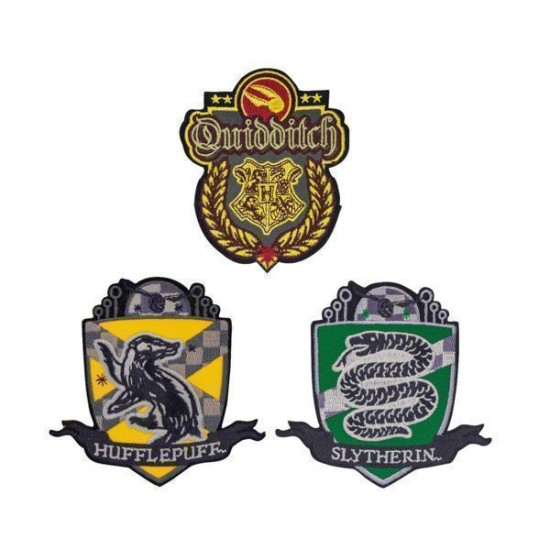 Harry Potter Quidditch Hogwarts Patches/Crests (Pack Of 3) - Deluxe Edition