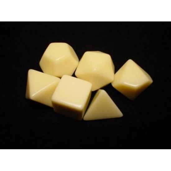 Dice Set Opaque Ivory Set Of 6 Blank Dice