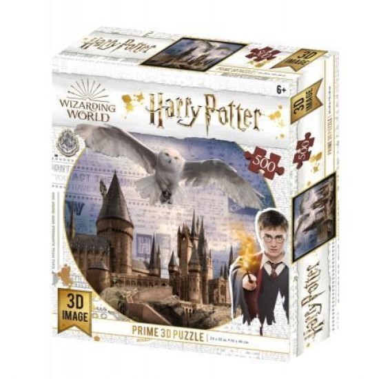 3D Image Puzzel - Hogwarts And Hedwig (500)