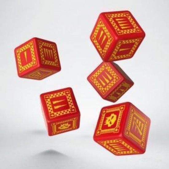Orc Red  And  Yellow 5D6 Dice (5)