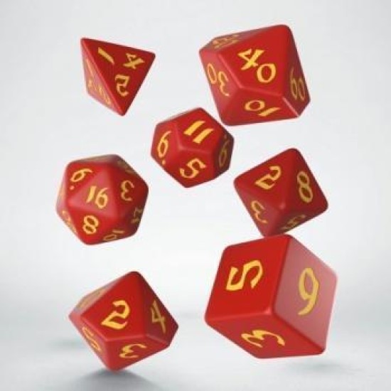 Classic Runic Red  And  Yellow Dice Set (7)