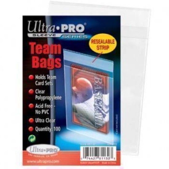 Upper Deck - Team Bags - Resealable Sleeves (100 Bags)