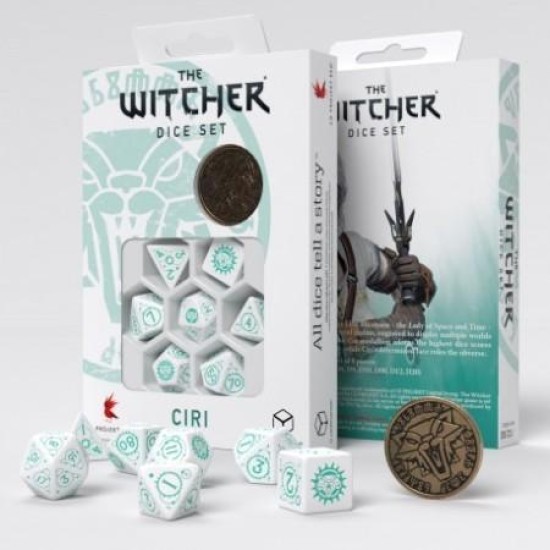 The Witcher Dice Set - Ciri - The Law Of Surprise (7 Stukjes  And  Coin)