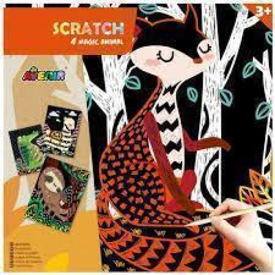 Scratch Art- 4 Magische Dieren