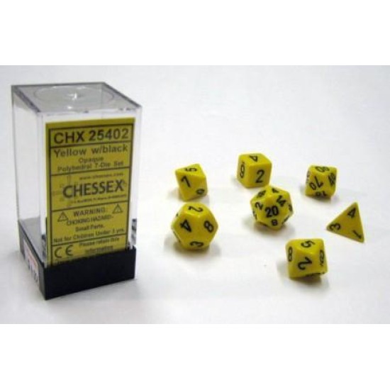 Dice Set Opa Poly Yellowith Black (7)