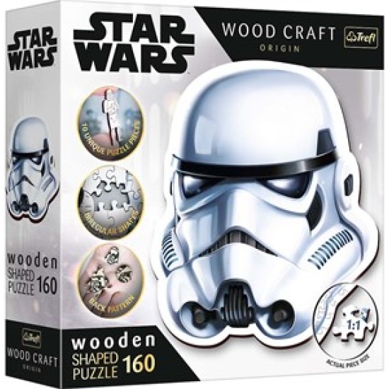 Trefl - Puzzles - 160 Wooden Shaped Puzzles - Stormtrooper's Helmet / Lucasfilm Star Wars Fsc Mix 70%