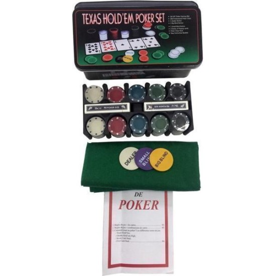 Pokerset Texas Hold'em Blik 200 Chips/K