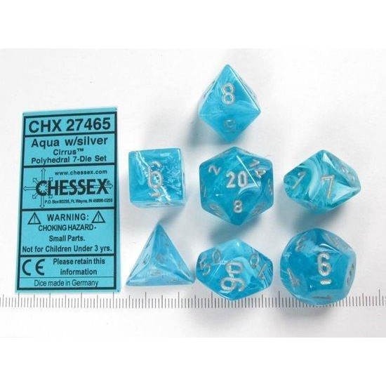 Chessex Circus 7-Die Set - Aqua With Silver