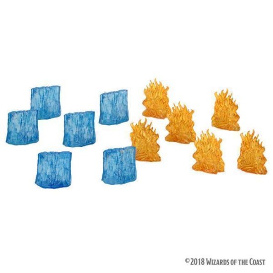 Dungeons And Dragons Icons Of The Realms Miniatures Spell Effects: Wall Of Fire  And  Wall Of Ice