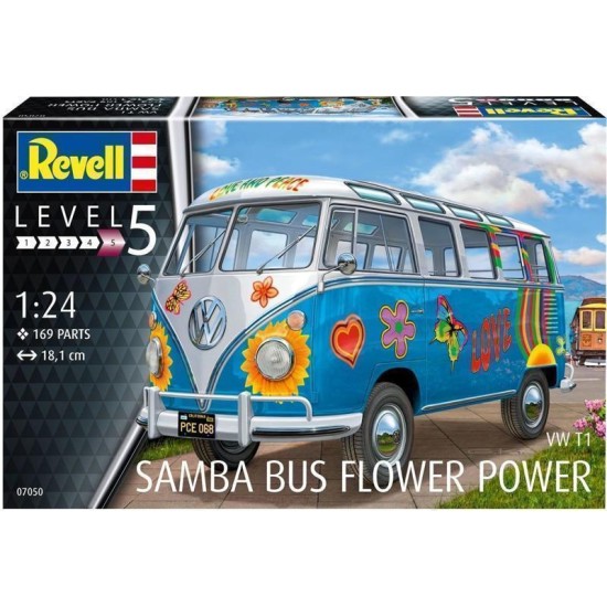 Vw T1 Samba Bus Flower Power Revell Modelbouwpakket
