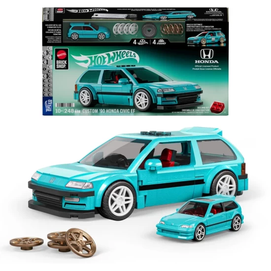 Hot Wheels Speed Series Mattel Brick Shop Building Set 1/32 Custom 90 Honda Civic Ef