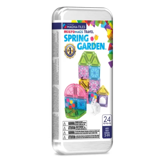 Magna-Tiles® - 264024Sg - Micro Mags Travel Set - 24 Pieces - Spring Garden
