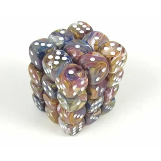 Festive Carousel/White D6 12Mm Dobbelsteen Set (36 Stuks)