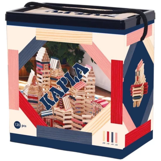 Kapla - 120 Box Blue Red Pink : 90 Natural + 30 Coloured Planks