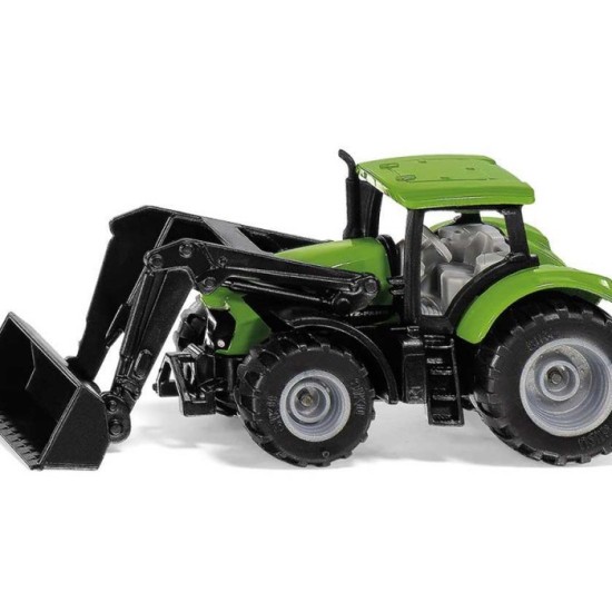 Siku Deutz-Fahr Met Voorlader Metaal/Kunststof Groen Beweegbare Voorlader Verwijderbare Cabine Trekhaak